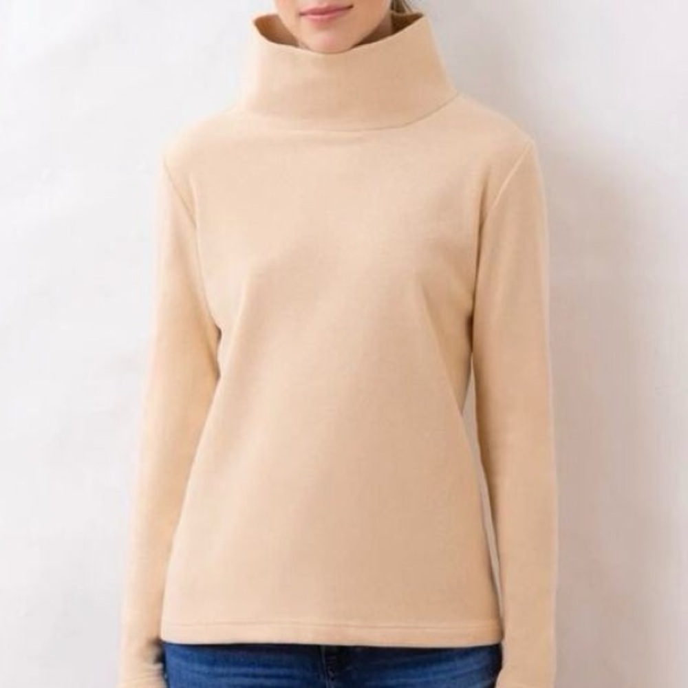 Dudley Stephens Greenpoint Turtleneck in Vello Fleece (Natural Blush) Sz S NWOT
